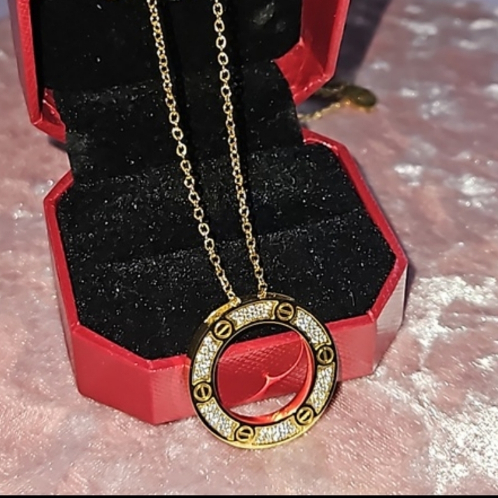 18K GOLD & TITANIUM STEEL NAIL SCREW NECKLACE LOVE ❤️